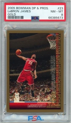 LEBRON JAMES 2005 BOWMAN GOLD PARALLEL #23 PSA 8 Lakers MVP HOF (POP  64) - Image 1 of 2