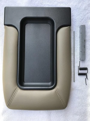 Center Console Top Lid Armrest Storage Complete, Tan Beige, 1999-2007 Chevy GMC - Image 1 of 4