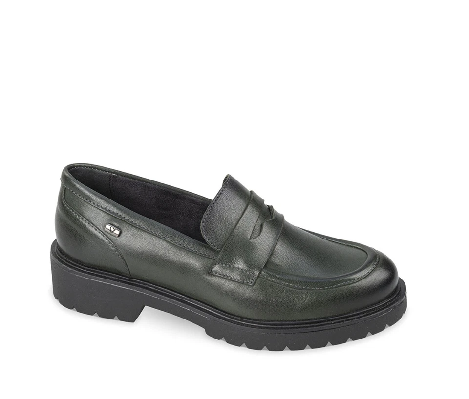 Mocassini zeppa 3,5 cm Valleverde 16136 pelle verde SCONTO DA LISTINO