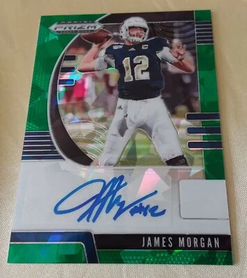 2020 Panini Prizm Draft Picks Green Ice JAMES MORGAN RC Auto #/18 New York Jets - Image 1 of 2