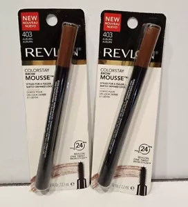 Revlon ColorStay Brow Mousse 403 Auburn 24 hour wear Lot of 2 New in Package - Picture 1 of 2