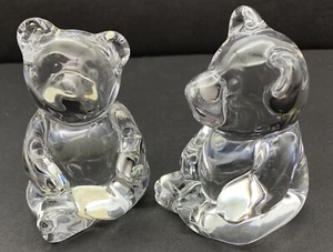 Vintage Two Figurines Crystal Bears Teddy Bear Princess House W.Germany 3.25" H. - Picture 1 of 7