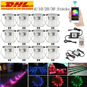 Lampada da terra WIFI RGB / bianco caldo LED faretto da incasso illuminazione esterna 30 mm 12 V - Foto 1 di 17