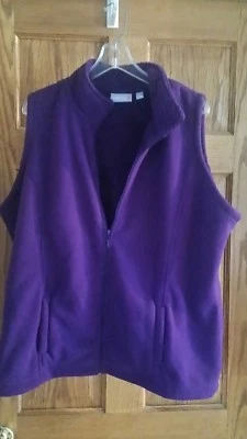 SPORT SAVVY QVC BRAND ZIP Front Fleece Vest with Pockets  PURPLE XL - Image 1 of 2