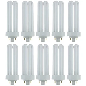 10Pack CFL Triple U-Shaped Tube, 3500K, PLT 4-Pin, 32W, GX24Q3, 2400LM - Picture 1 of 4
