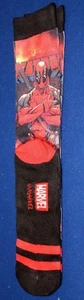 MARVEL COMICS DEADPOOL PREMIUM SUBLIMATED ALL OVER PRINT MENS CREW SOCKS LOGO - Picture 1 of 2