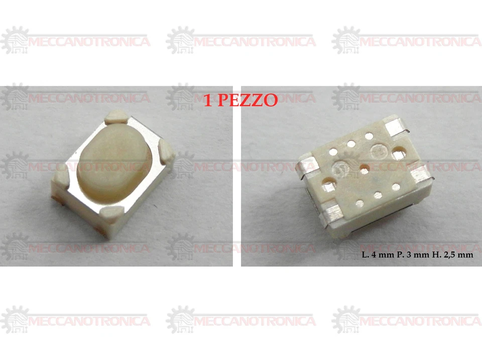 PULSANTE MICRO SWITCH BIANCO CHIAVE TELECOMANDO BMW MINI COOPER 4 PIN- 1 PZ.