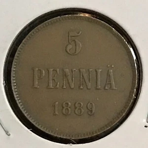 Finlandia 5 Pennia KM 13 Prem Brn Unc 1902 - Foto 1 di 2