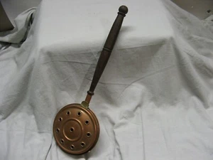 Ancien petit chauffe lit (pour enfant ?) en cuivre manche bois - Imagen 1 de 13