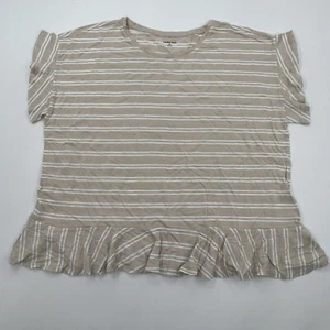 Lands’ End Damen Übergröße: 2X Flonc U-Ausschnitt T-Shirt Top Farbe: LEINEN GEWÜRZ BEIGE - Bild 1 von 6
