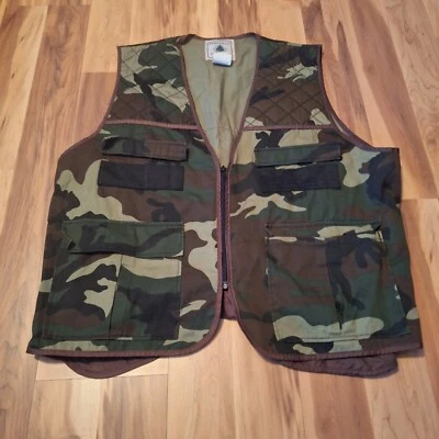 Vintage Northwest Territory Camo Hunting Vest Mens XL with Game Bag Camouflage - Image 1 of 4