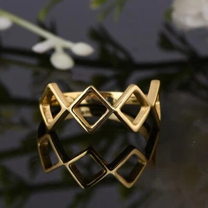 18k Gold Plated Multi Criss Cross Design Handmade Ring Jewelry Gift For Love - Picture 1 of 9