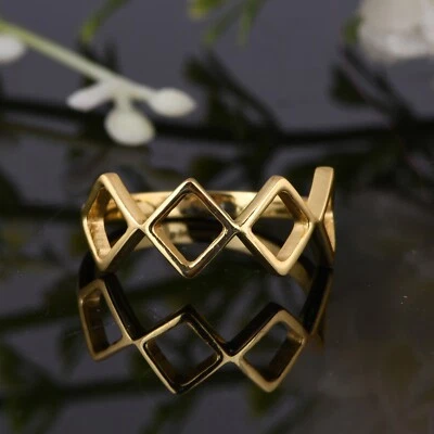 18k Gold Plated Multi Criss Cross Design Handmade Ring Jewelry Gift For Love - Image 1 of 4