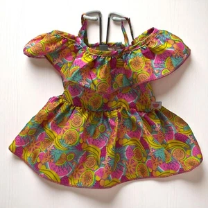 Build A Bear Workshop Tropical Fruit Print Off-Shoulder Plush Dress - Picture 1 of 13