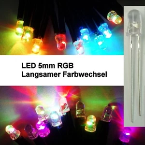 10 Stück LED 5mm RGB Rainbow Langsamer Farbwechsel Modellbau Kirmesbeleuchtung - Picture 1 of 1