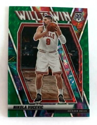 Nikola Vucevic Mosaic Green Prizm Will to Win Insert #17 Chicago Bulls 2020-21  - Image 1 of 2