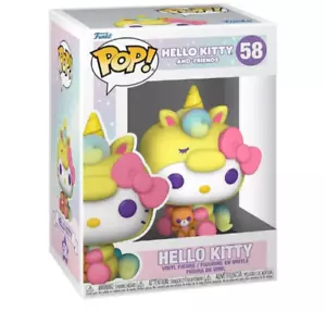 Figura Vinilo Hello Kitty #58 Funko Pop Sanrio Unicornio Amarillo Oso de Peluche 4" 10 cm - Imagen 1 de 3