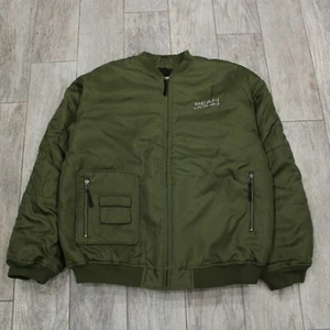 Sean John Olive Green Aviator Full Zip Bomber Jacket Men's Sz XL Nylon Y2K - Picture 1 of 7