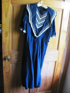 ORIGINAL ANTIKE STRAND SPORT DAMEN HOSE - ROCK ANZUG KOMBI OUTFIT MARINEBLAU - Bild 1 von 11