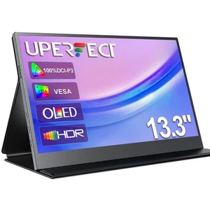 13,3 Zoll OLED Monitor für Gaming Arbeit 100% DCI-P3 400Nits USB-C PC Bildschirm - Afbeelding 1 van 12