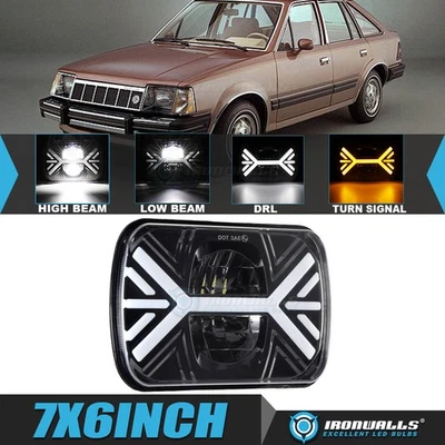 1 PIEZA 5x7" 7x6" Faro LED haz alto/bajo DRL intermitente para Mercury Lynx 1981-85 Foto 1 de 4