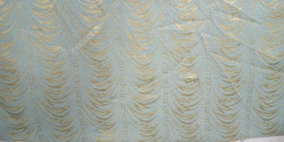 Tela de tapicería cortina cortina vintage 14 yardas 44" ancho azul metálico dorado Foto 1 de 4