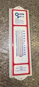 VTG Olson Well Co Farm Industrial Residential Irrigation IL Metal Thermometer - Picture 1 of 8