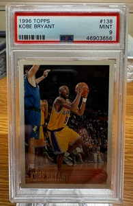 1996 Topps Kobe Bryant #138 Rookie RC HOF Lakers PSA 9 MINT  RY - Picture 1 of 2