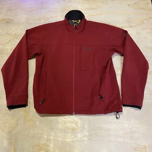 Mountain Hardware Men's Zip Up DWR Airshed Jacket Burgandy Size Fleece Lined - Picture 1 of 8