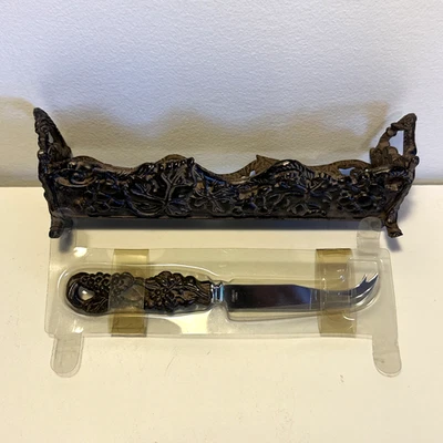 ARTHUR COURT Bandeja Cracker Servidor Faca Queijo Uva Toscana Marrom Rústico Vintage - Imagem 1 de 4