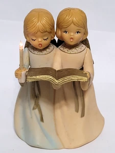 Angeli di Natale vintage Merton Twin illuminati con scatola 1981 Hong Kong, TESTATI!! - Foto 1 di 9