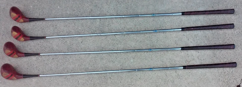Juego de 4 empuñaduras recordatorias Wilson Sam Snead Blue Ridge madera combinadas ejes flexibles diestro Foto 1 de 4