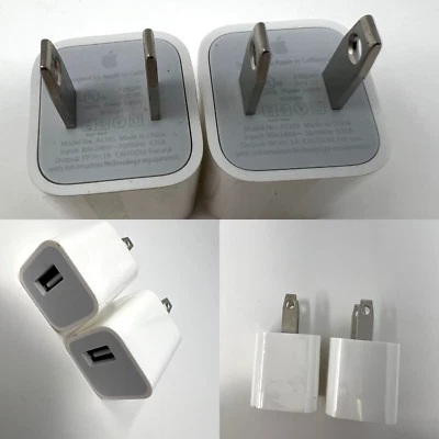 📱🍎 Lot of 2 OEM Apple 5W USB Power Cube Wall Chargers | A1385 | USB 🔌 - Image 1 of 4