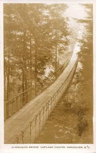 Postcard BC Vancouver Capilano Canyon Suspension Bridge Unused RPPC E.L. Climo  - Picture 1 of 1