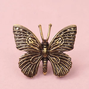 Solid Pure Brass Butterfly Figurines Miniature Desktop Ornament Home Decorat_z8 - Picture 1 of 5