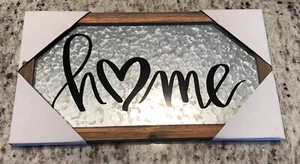 Hobby Lobby HOME Heart Decorative Sign Wood Frame 13 1/4 x 7 1/8 - Picture 1 of 4