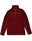 Timberland Herren-Sweatshirt mit Reißverschluss und Ausschnitt Pullover groß burgunderfarbene Baumwolle BA63