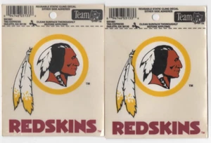 2 Vintage, WASHINGTON REDSKINS, Cling Decals - Picture 1 of 2