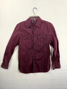 Converse One Star Shirt Mens Small Maroon Skating Long Sleeve Pockets Button Up - Picture 1 of 8