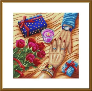 DIY Needlepoint Counted Cross Stitch "We are together" Embroidery Kit Unprinted - Picture 1 of 1