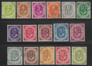 Germany 1951-52 SC# 670 - 685 - Numeral and Post Horn - Used Lot # 80 - Picture 1 of 2