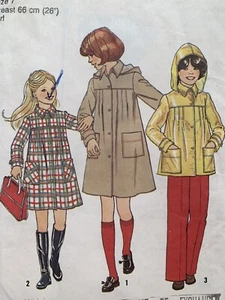 Vtg 70d Simplicity 7948 Sewing Pattern Girls Coat Jacket with Hood Size 7 - Picture 1 of 5