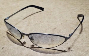 GIORGIO ARMANI 1564 1336/79 5615 Silver Metal Cat Eye Blue Lenses Sunglasses - Picture 1 of 9