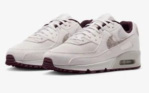 Nike Air Max 90 PRM HQ1712-001 Phantom Light Bone Burgundy Crush Men's Size - Picture 1 of 11