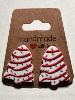 Pendientes de acrílico con poste de pasador de pastel de árbol de Navidad Foto 1 de 4