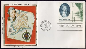 Scott #1732-1733a Captain Cook (01/20/78) Colorano Silk FDC Anchorage Alaska - Picture 1 of 2