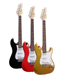 ELEKTROGITARRE - E GITARRE - VERSCHIEDENE FARBEN - MASSIVHOLZ - ZUBEHÖRKABEL MSA - Bild 1 von 7