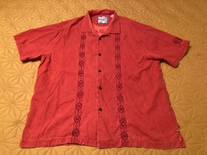 Tommy Bahama Baseball - Herren Button Up - Burnt Orange Detroit Tigers - Größe XXL - Bild 1 von 17