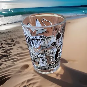 De colección Aloha Hawaii Doble Tiro Vidrio Libbey Hula Bailarines Cabeza de Diamante 2 Onzas - Imagen 1 de 4