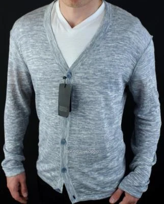 Armani Exchange A|X Marled Linen Button Front Knit Cardigan Sweater NWT - Image 1 of 3